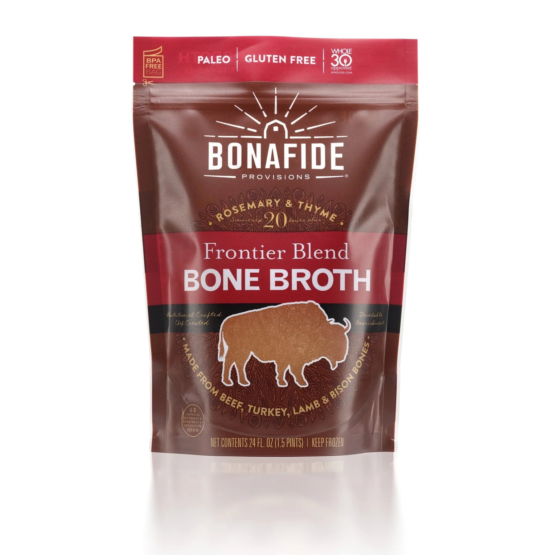 Bonafide Provisions Frozen Organic Frontier Blend Bone Broth - 24 oz ...